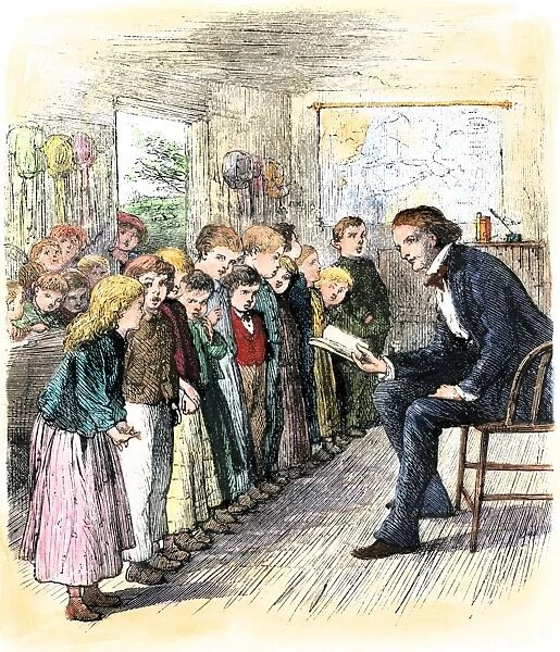 Students reciting in a one-room school, 1800s (Photos Prints, Posters ...