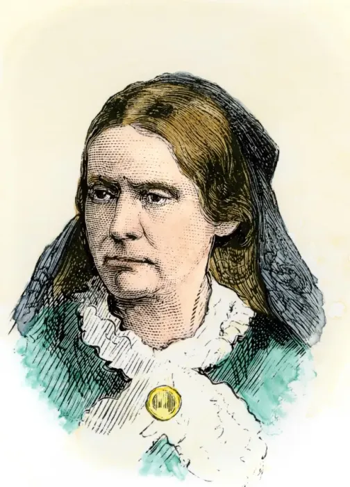 Framed Print : Susan B. Anthony. Hand-colored woodcut reproduction of a 19th-century illustration Framed Print : Susan B. Anthony. Hand-colored woodcut reproduction of a 19th-century illustration