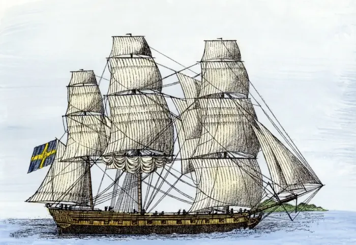 Framed Print : Swedish slave-ship bringing Africans to the West Indies, 1786