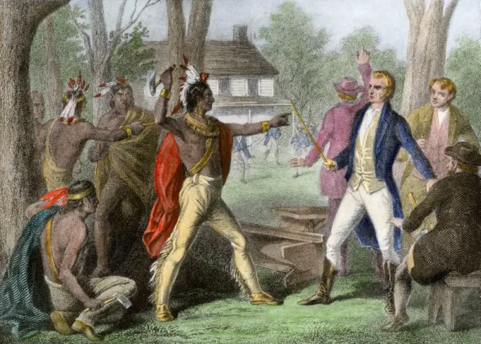Framed Print : Tecumseh confronting William Henry Harrison Framed Print : Tecumseh confronting William Henry Harrison