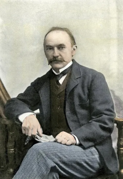 Framed Print : Thomas Hardy. Hand-colored halftone of a photograph Framed Print : Thomas Hardy. Hand-colored halftone of a photograph