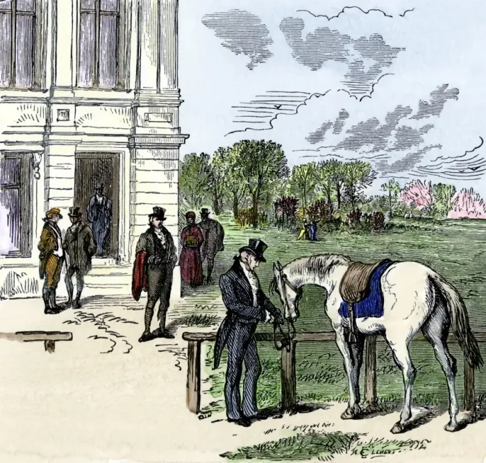 Framed Print : Thomas Jefferson going to his inauguration in Washington DC