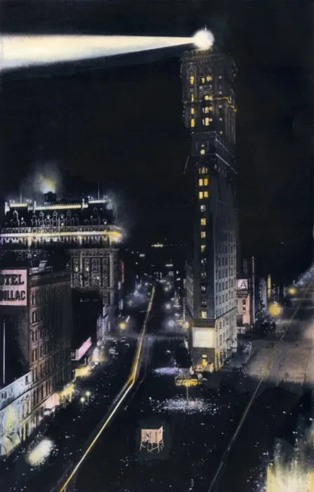 Framed Print : Times Square at night, about 1900 Framed Print : Times Square at night, about 1900