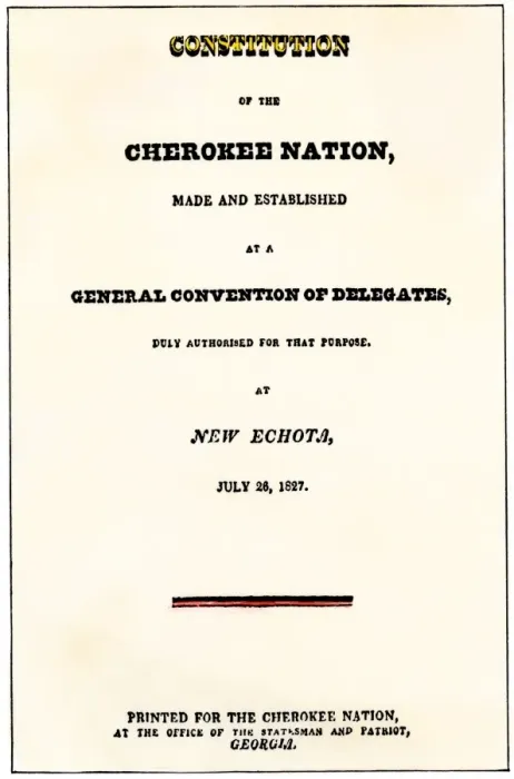Framed Print : Title page, Constitution of the Cherokee Nation Framed Print : Title page, Constitution of the Cherokee Nation