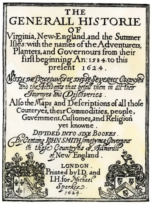 Framed Print : Title page of John Smiths General Historie of Virginia Framed Print : Title page of John Smiths General Historie of Virginia