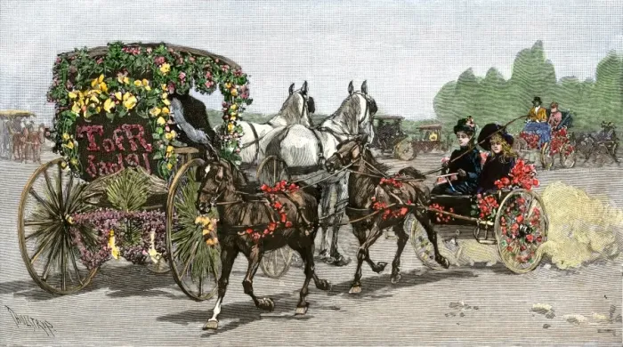 Framed Print : Tournament of Roses Parade in Pasadena, 1891 Framed Print : Tournament of Roses Parade in Pasadena, 1891