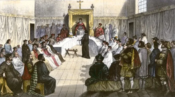 Framed Print : Trial for heresy during the Spanish Inquisition