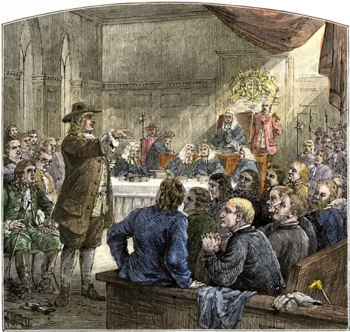 Framed Print : Trial of William Penn as a Nonconformist Framed Print : Trial of William Penn as a Nonconformist