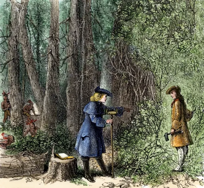 Framed Print : Tuscaroras capturing colonial surveyors in the Carolinas Framed Print : Tuscaroras capturing colonial surveyors in the Carolinas