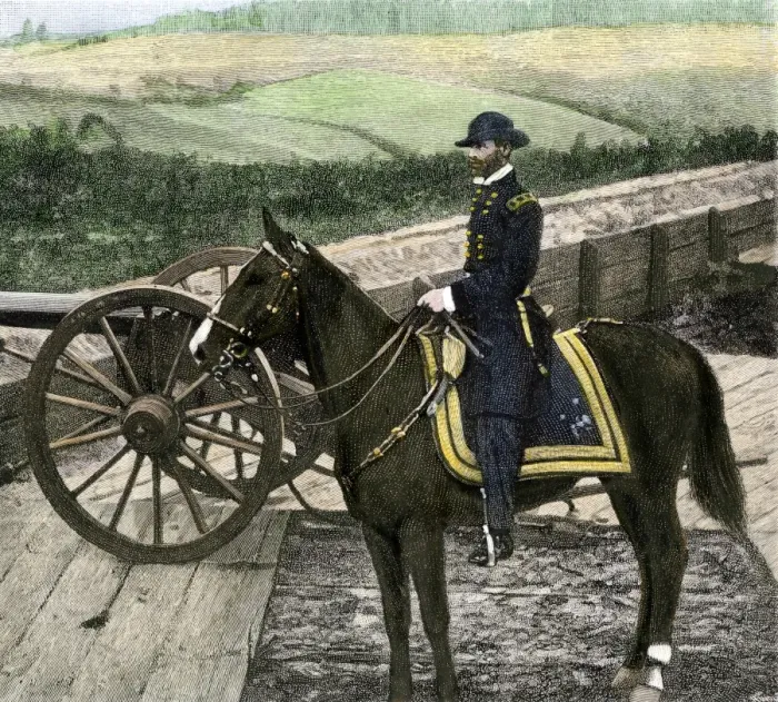 Framed Print : Union General William Sherman at Atlanta