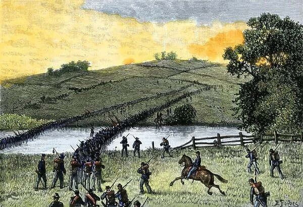 Union troops fording Antietam Creek, 1862