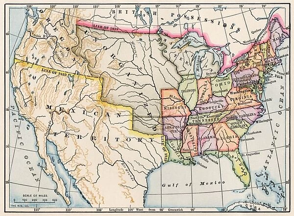 United States map in 1830