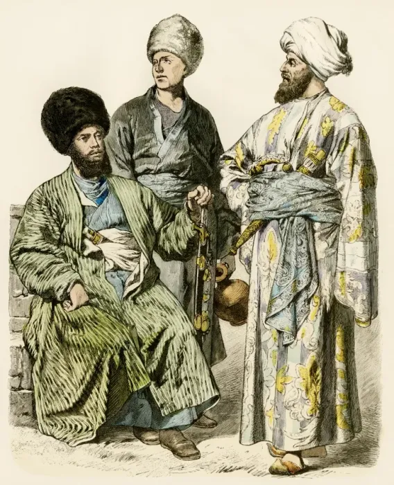 Framed Print : Uzbekistan men, 1800s