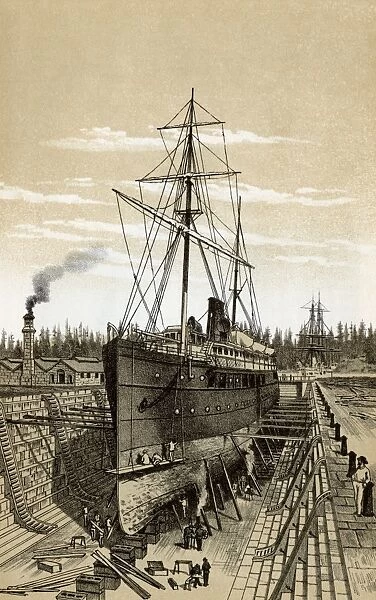 Vancouver Island shipyard, 1800s