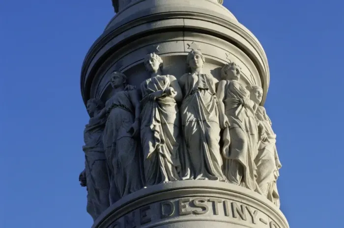 Framed Print : Detail of Victory monument at Yorktown battlefield