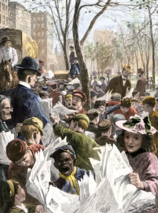 Framed Print : Wagons distributing newspapers to newsboys at Union Square Framed Print : Wagons distributing newspapers to newsboys at Union Square
