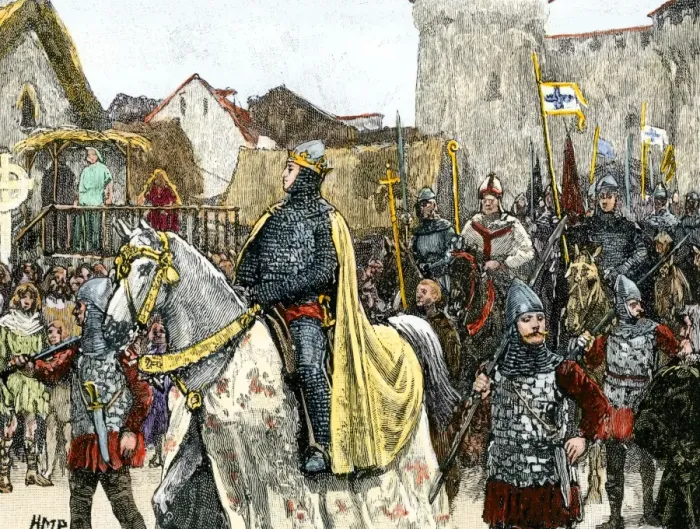 Framed Print : William the Conqueror and his army entering London in triumph Framed Print : William the Conqueror and his army entering London in triumph