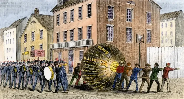 Framed Print : William Henry Harrison campaign rally, 1840 Framed Print : William Henry Harrison campaign rally, 1840