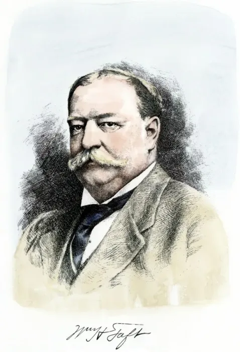 Framed Print : William Howard Taft, with his autograph Framed Print : William Howard Taft, with his autograph