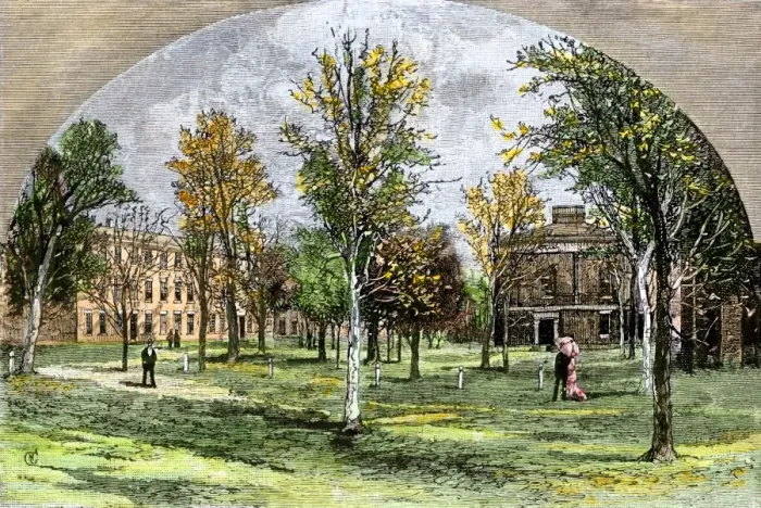 Framed Print : Williams College campus, 1880s Framed Print : Williams College campus, 1880s