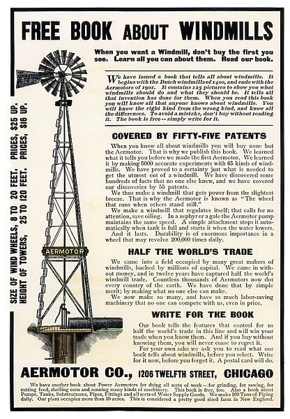 Windmill ad, about 1900