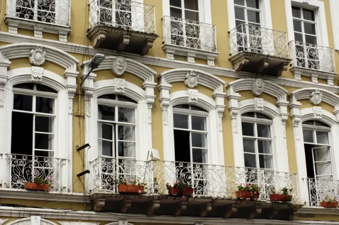Framed Print : Windows and balconies in the Spanish colonial city of Cuenca Framed Print : Windows and balconies in the Spanish colonial city of Cuenca