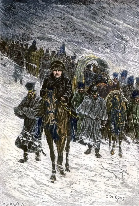 Framed Print : Winter retreat of Napoleon and the French army from Moscow in 1812