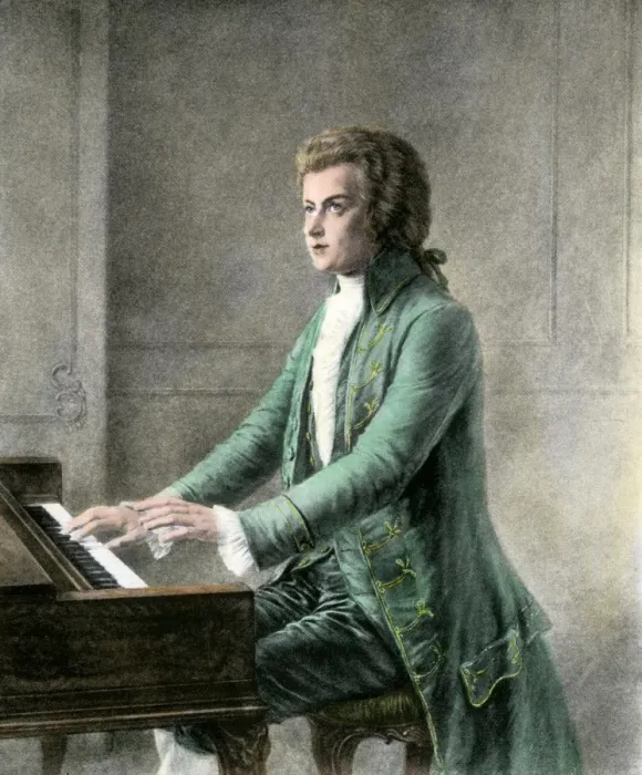 Framed Print : Wolfgang Amadeus Mozart at the keyboard