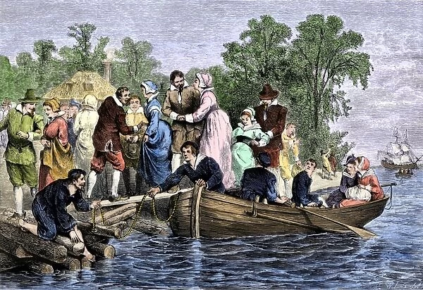 Women arriving at colonial Jamestown, 1600s