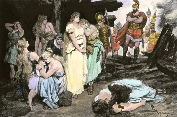 Women of a Germanic tribe captives of the Roman legions