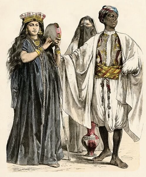 Women and a man-servant of Egypt, 1800s