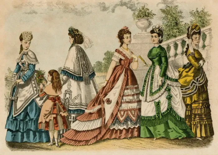 Framed Print : Womens dress fashions, 1861 Framed Print : Womens dress fashions, 1861