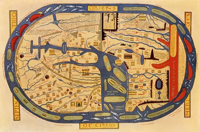 Framed Print : World map of the flat earth printed by Beatus Rhenanus Bildaus Rheinau early Framed Print : World map of the flat earth printed by Beatus Rhenanus Bildaus Rheinau early