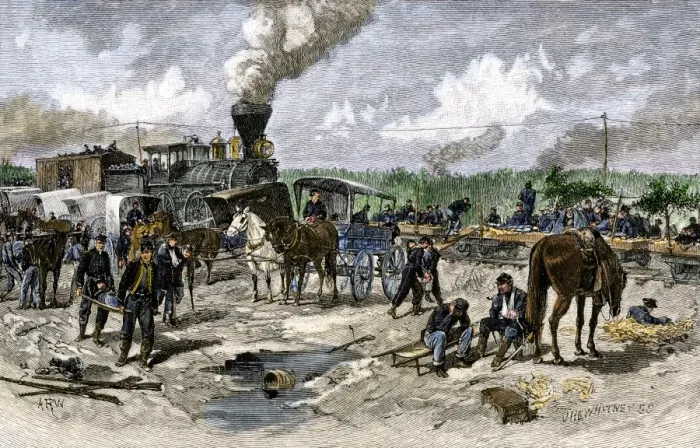 Framed Print : Wounded troops transported by train after the battle of Fair Oaks Framed Print : Wounded troops transported by train after the battle of Fair Oaks