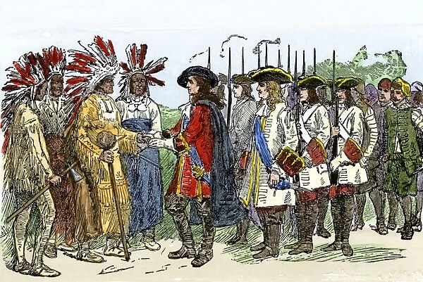 Yamacraw Indians meeting Georgia colonists, 1730s