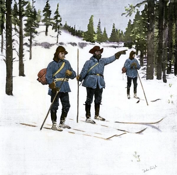 Yellowstone National Park guards on skis