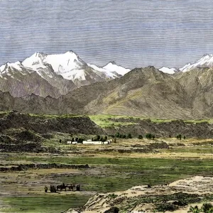 Afghanistan travelers nearing the Pamir Mountains, 1800s