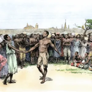 African-American Bamboula Print, 19th-century New Orleans Scene African-American Bamboula Print, 19th-century New Orleans Scene