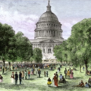 Afternoon concert on the U. S. Capitol grounds, 1870s