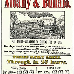 Albany & Buffalo Railroad schedule, 1843