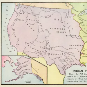 American Indian tribe locations in 1715