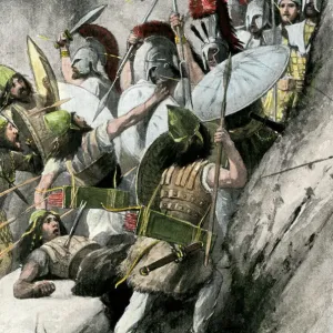 Print of Ancient Greeks at Thermopylae, 480 BC Print of Ancient Greeks at Thermopylae, 480 BC