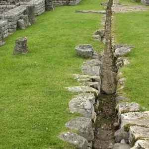 Ancient Roman water system at Chesters in Northumbria, England