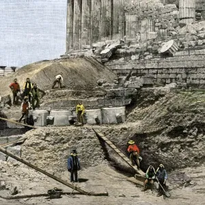 Archaeological excavation on the Acropolis, 1890s Archaeological excavation on the Acropolis, 1890s