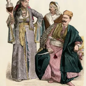 Armenian Girl and Syrian Men Print Armenian Girl and Syrian Men Print