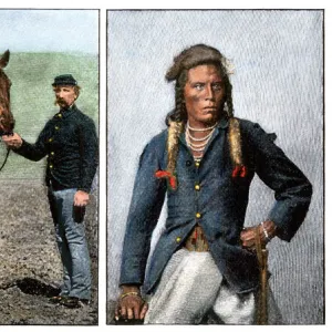 US Army survivors of Custers Last Stand - horse and scout, Curley