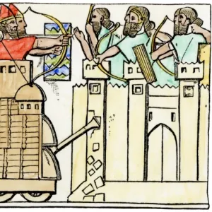 Assyrian siege of a city using a battering-ram