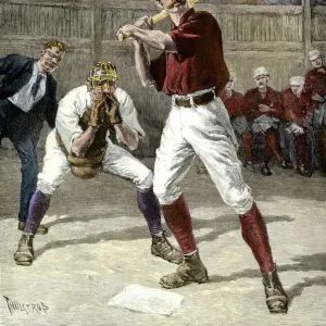 Baseball game in the 1880s