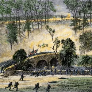 Battle of Antietam combat at Burnside Bridge, 1862