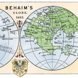 Behaims 1492 globe showing a round Earth but no New World